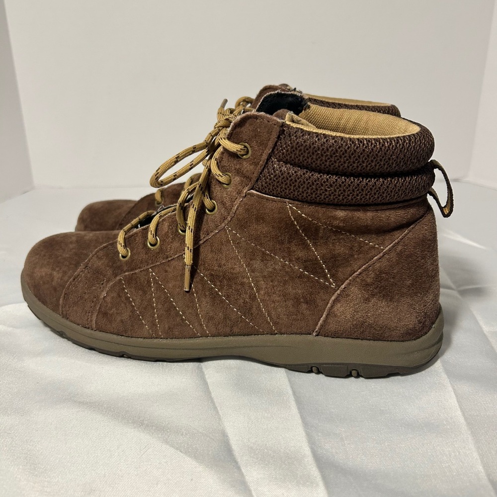 Duluth Trading Co Womens Brown Suede Leather Ankle Boots Size 9 39703 Lace Up - Picture 3 of 7